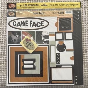 "Game Face" Quik-Sand Scrapbook Accents - Black, Brown, White